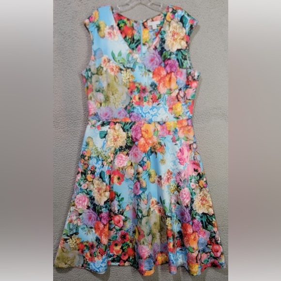 New York & Company Dresses & Skirts - XL 16/18 stunning floral stretch dress New York & Co trad wife retro vintage